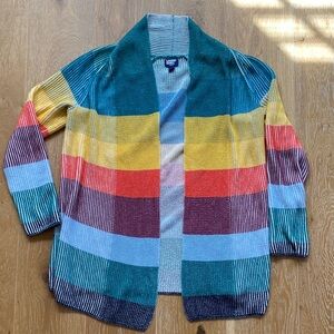 Lands' End Multicolor Striped Cardigan – Size Small